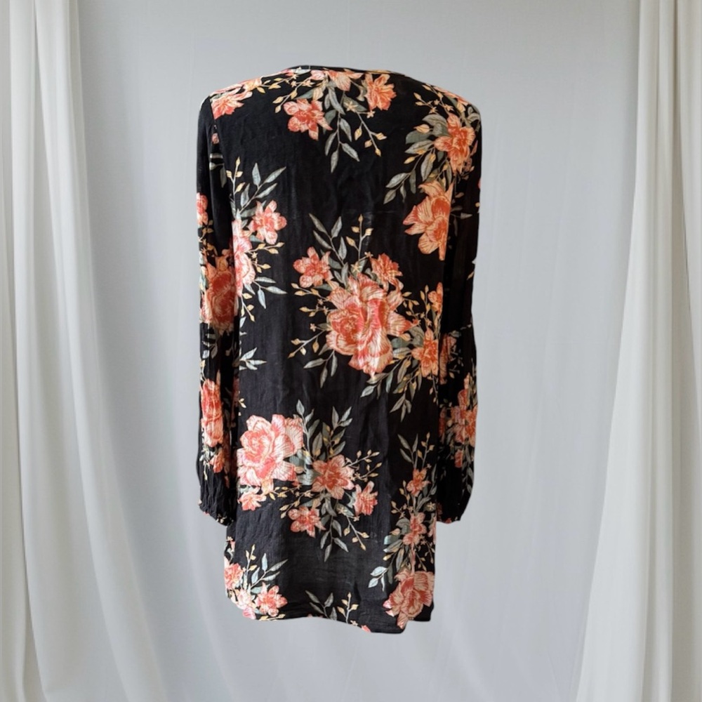2 for $30 💟Billabong Black and Coral Floral Shift Dress - Picture 7 of 16